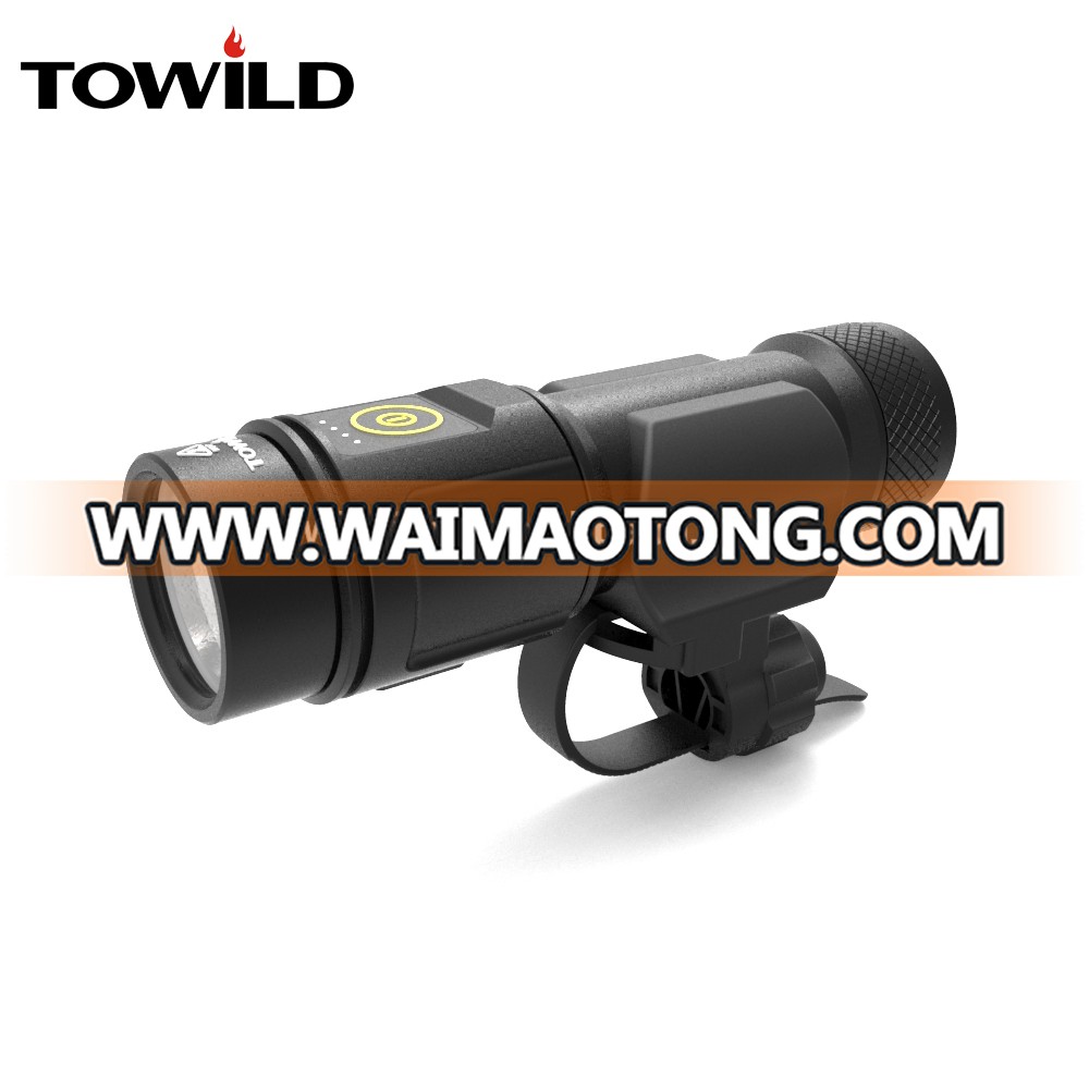 TOWILD USB Rechargeable cree led flashlight Bike Light for Cycling safety Bicycle Accessories Bike torch