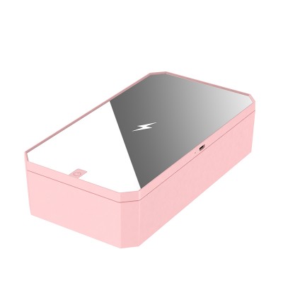 Multifunctional wireless charging UV light mobile phone sanitizer box makeup mirror hand sanitation